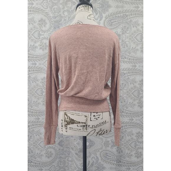 Lush women's wrap long sleeve sweater apricot Size Small office church feminine - Picture 2 of 9